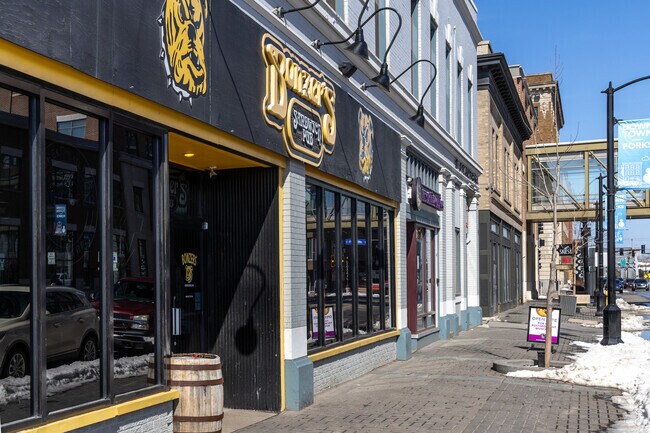 The streets of downtown Grand Forks are lined with unique places like Bonzer's Pub.