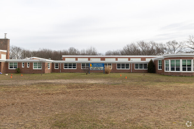 Front center at James Tansey Elementary School in Fall River, Massachusetts.