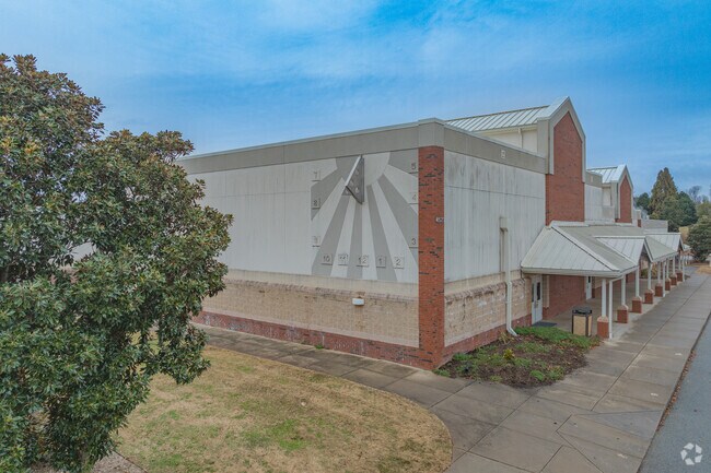 Reedy Fork Elementary School features a sun dial build into the side of the building.