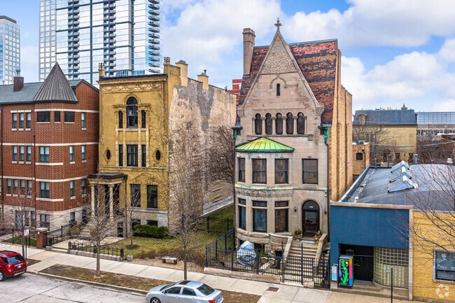 Historic residential buildings line the streets of Prairie District.