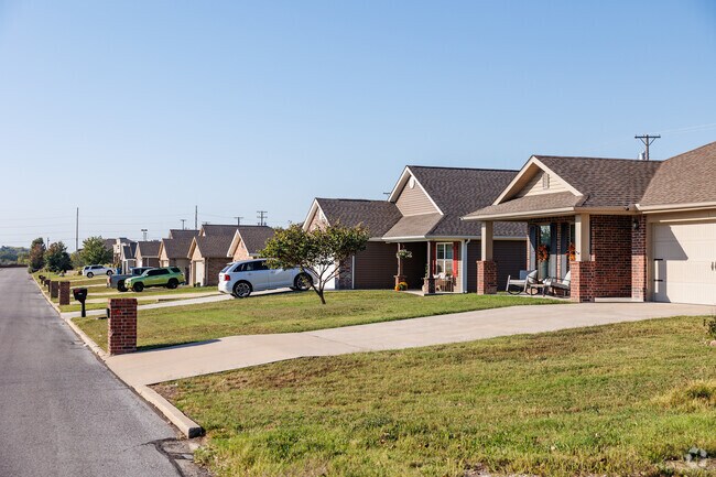 Newer construction homes sit neatly together along a residential street in Blendville South.