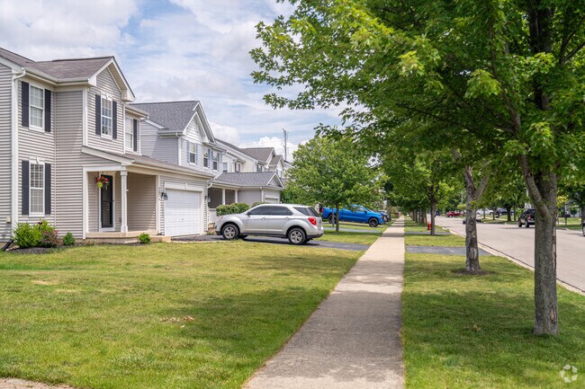Beautiful two-story homes line this peaceful street in South Montgomery.