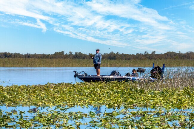 Fisherman frequent the numerous lakes around Lakeland for top rated bass fishing.