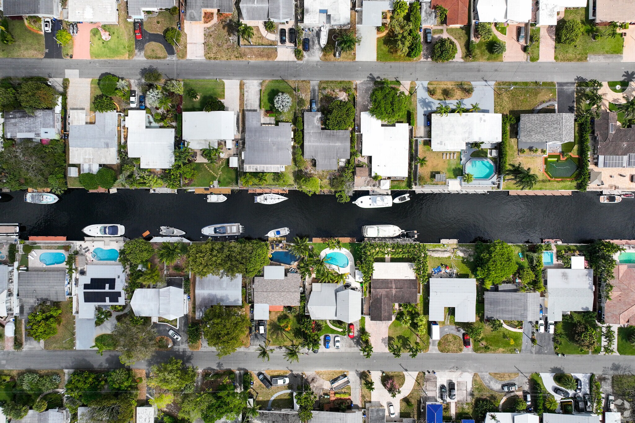 Waterways for residential houses are common in Lauderdale Isles.