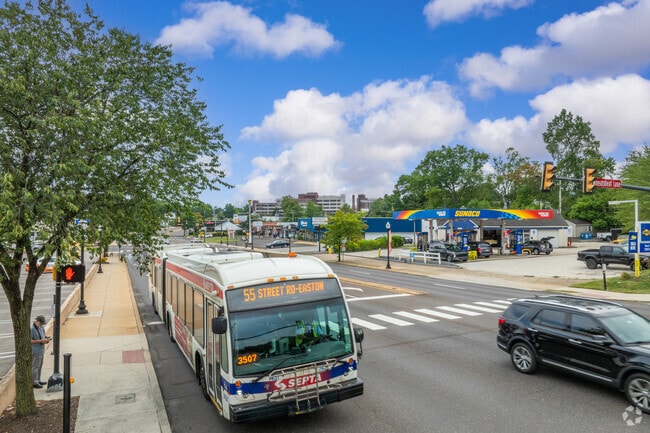 SEPTA busses can be found at stops all along Old York Road in Roslyn.