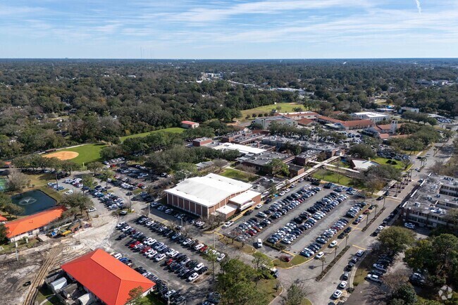 An aerial view of the Bishop Kenny High School.