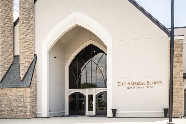 The Ambrose School front archway entrance.