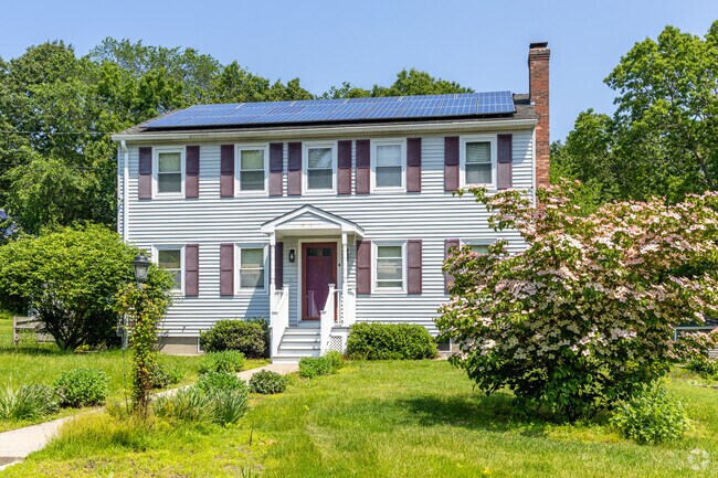 Colonial revival style homes like this one are common in the Littleton Road neighborhood.