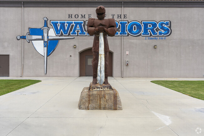 Warrior Statue At Calvary Murrieta Christian School In California Oaks Neighborhood.