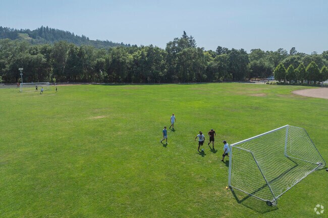 Calistoga students can do sporting activities and play games at the local Logvy Community Park.