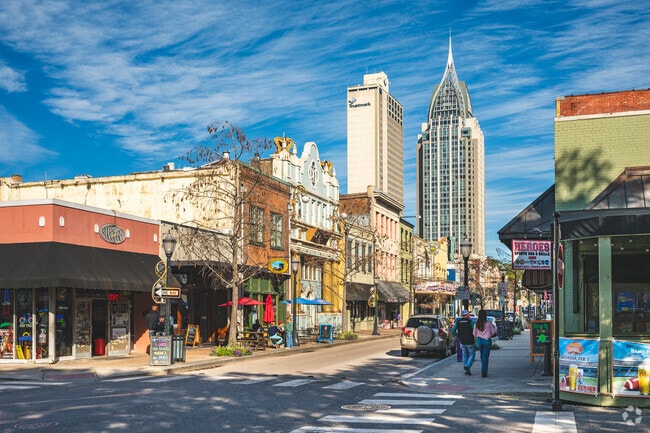 Dauphin. St. in Downtown Mobile offers many different restaurants and retail spaces.