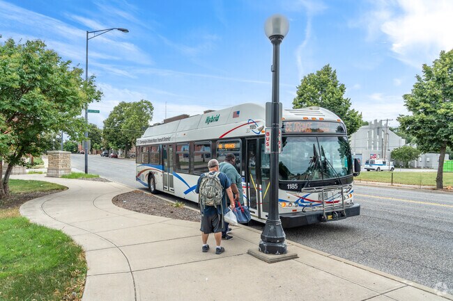 The bus is a popular mode of transportation for Hill Street East residents.