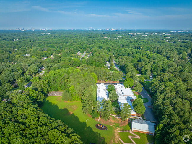 aerial view of school facing west towards Atlanta