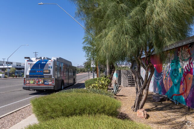 Sun Tran operates daily bus routes in the A Mountain neighborhood.