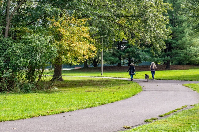 Residents stay in shape by walking along the many trails in Lawrenceville.