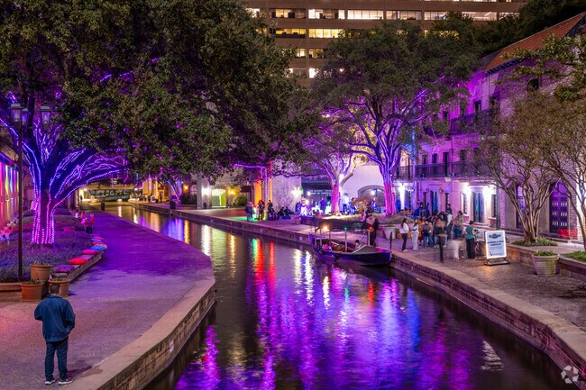 The Mandalay Canal in Las Colinas takes its inspiration from the canals in Venice, Italy.