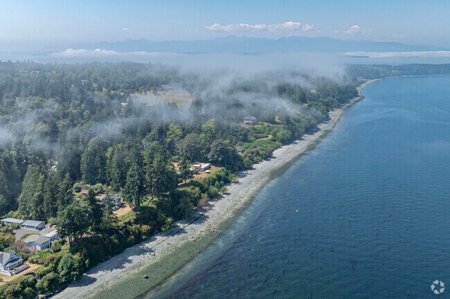 Low hanging clouds clear out in the afternoon in Hansville WA.