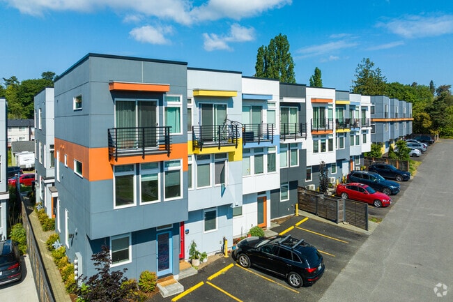 Colorful townhomes are a normal sight to in Beacon Hill.