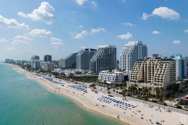Hotels and condos line Central Beach's oceanfront.