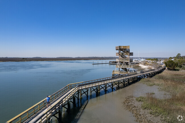 The pier located in Port Royal winds along the waters edge.