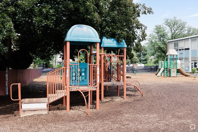 The well used playground at the Anna C. Scott School in Leonia, NJ.