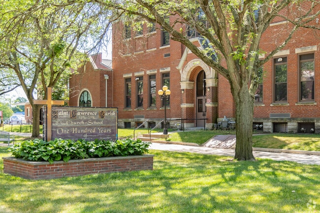 St. Lawrence Elementary School has a church associated with the school for Lafayette.