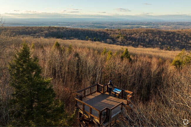 Visitors can walk the trails around Hurds Lake or climb to the summit of Perkins Mountain near Somers.