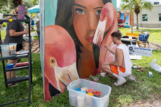 At the Next Level Street Mural Event in Ft Myers artists come out to paint murals .