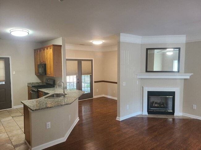 kitchen and living room