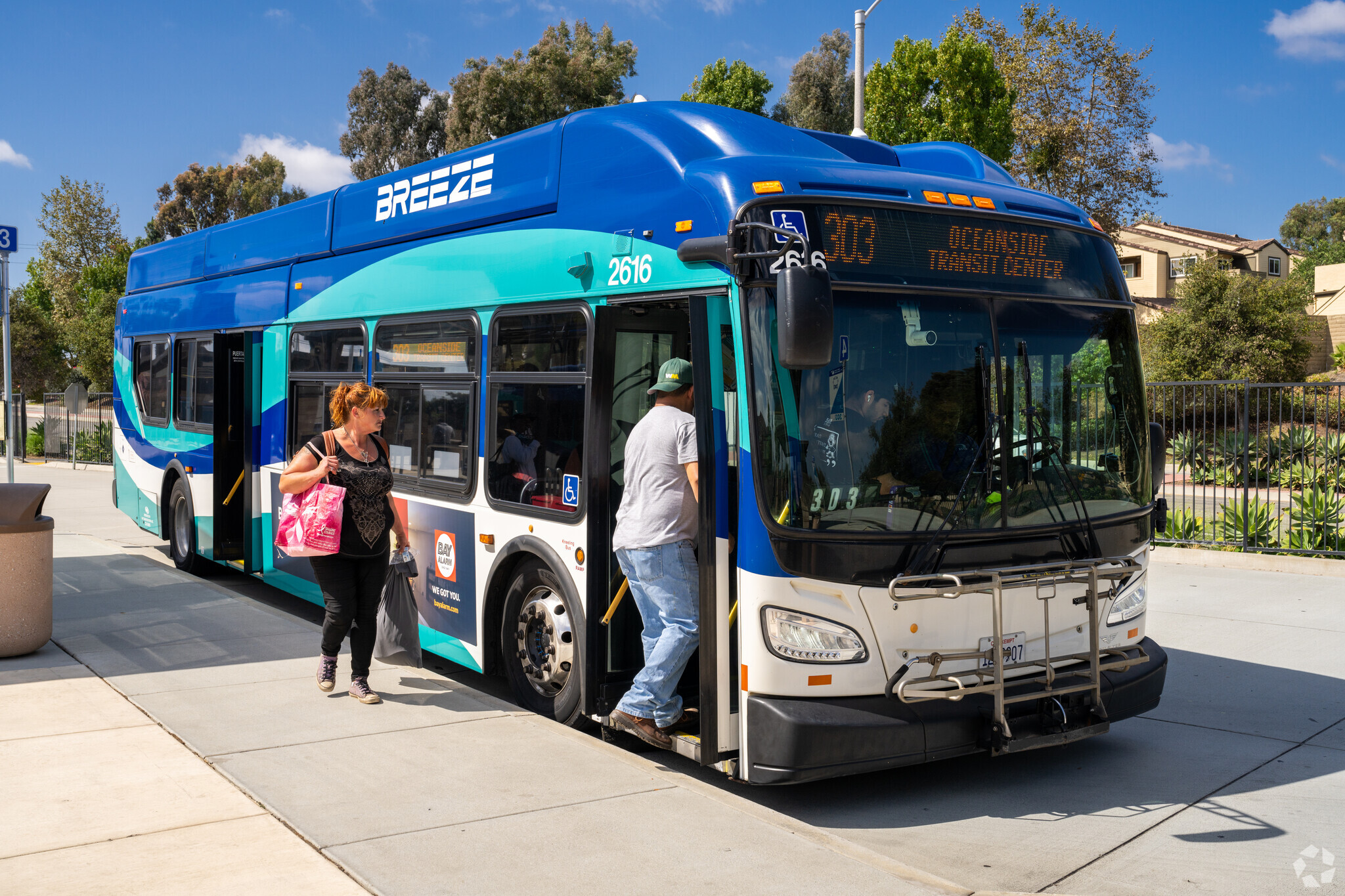 The bus is always close by to grab to downtown in Oceana.