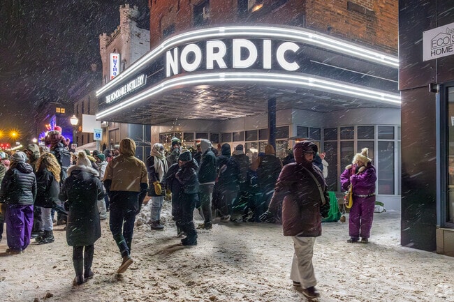 Nordic Distillery draws in the crowds on a chilly winter night in Marquette.