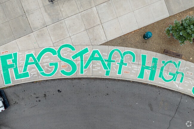 Sidewalk art from above at Flagstaff High School.