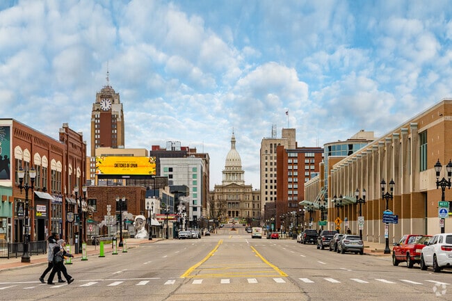 The shopping and dining scene of downtown Lansing is less than five miles from Pleasant Grove.