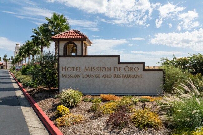 Mission‑inspired architecture defines Hotel Mission de Oro in Santa Nella.