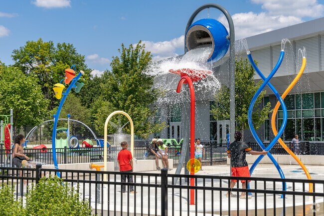 The Splash Pad at Linden Park is a popular hangout on hot summer days.