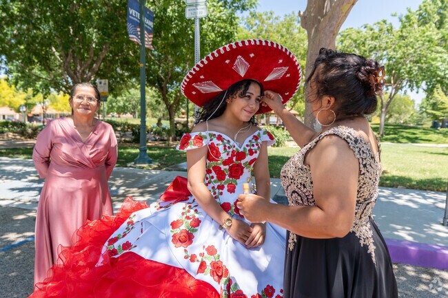 A young lady prepares for her quinceaera at Poncitlan Park in East Palmdale.