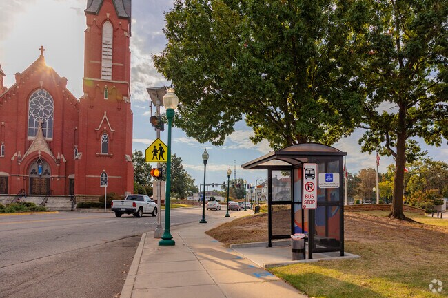 Public transport travels through the center of Downtown Fort Smith.