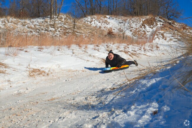 The best sledding hills near Morocco are at the Indiana Dunes National Park.