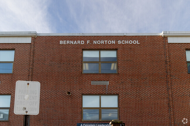 Architectural details at Bernard F Norton School in Valley Falls, Cumberland RI.