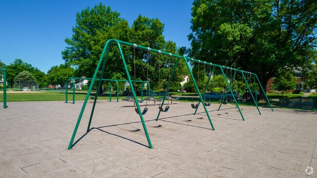 Children can soar through the air on the swings at Maryland Elementary School.