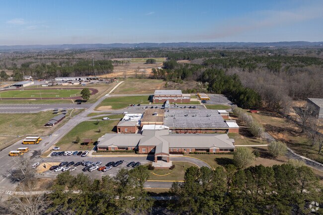 Full campus of Rainbow City Middle School, a public secondary school in Rainbow City, Alabama.