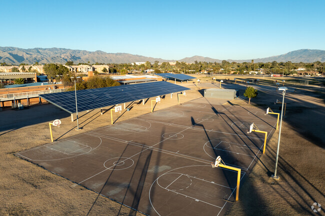 Students love playing on the basketball courts at Alice Vail Middle School.