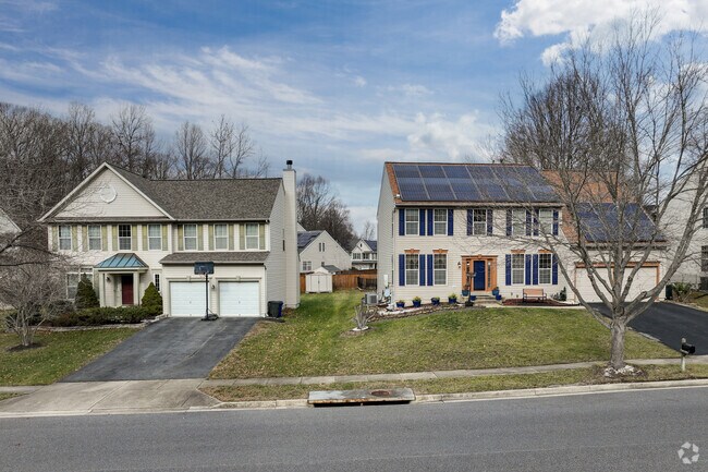 Stylish colonial homes with creative landscaping are common in Collington Station.