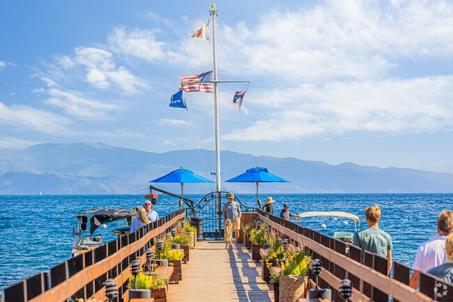 Many piers in Carnelian Bay have the best views of Lake Tahoe.