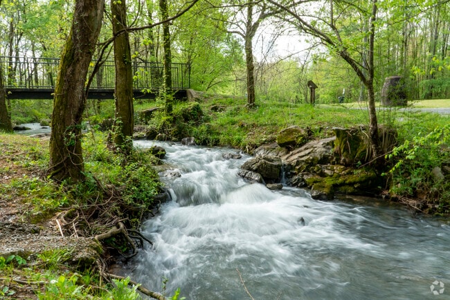 There is a small waterfall at Buck Creek Park in Alabaster, AL.