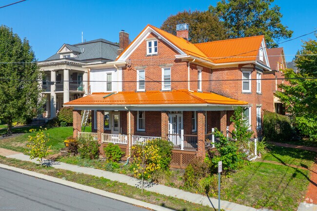 There are many large homes with extended porches in Ebensburg.