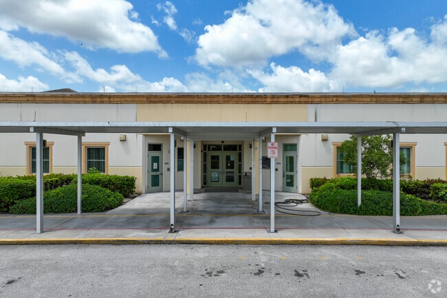 Entrance of Elbridge Gale Elementary School.