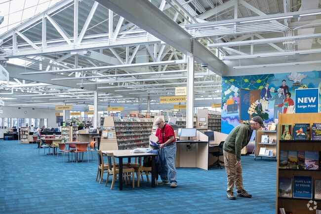 Patrons of Warren-Newport Public Library in Gurnee utilize this public space.