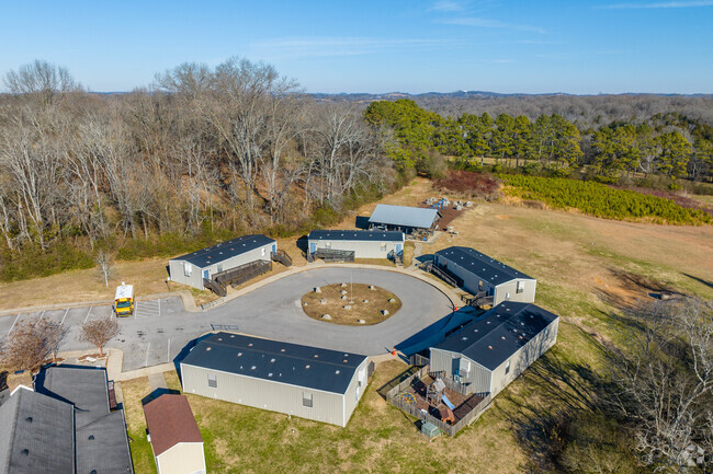 Agathos Classical School has five portable buildings for extra classrooms in Columbia.
