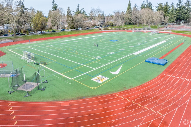 Grant Park high school displays its nice track and field for football and running.